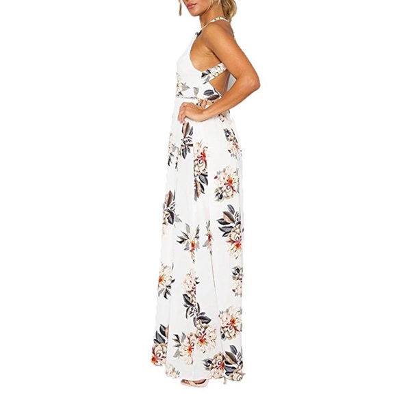 Backless Chic Halter Maxi Slit Dress - Picture 6 of 6